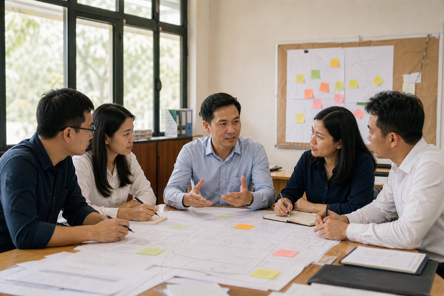 Nhóm chuyên gia cùng thảo luận và xây dựng định hướng chiến lược.